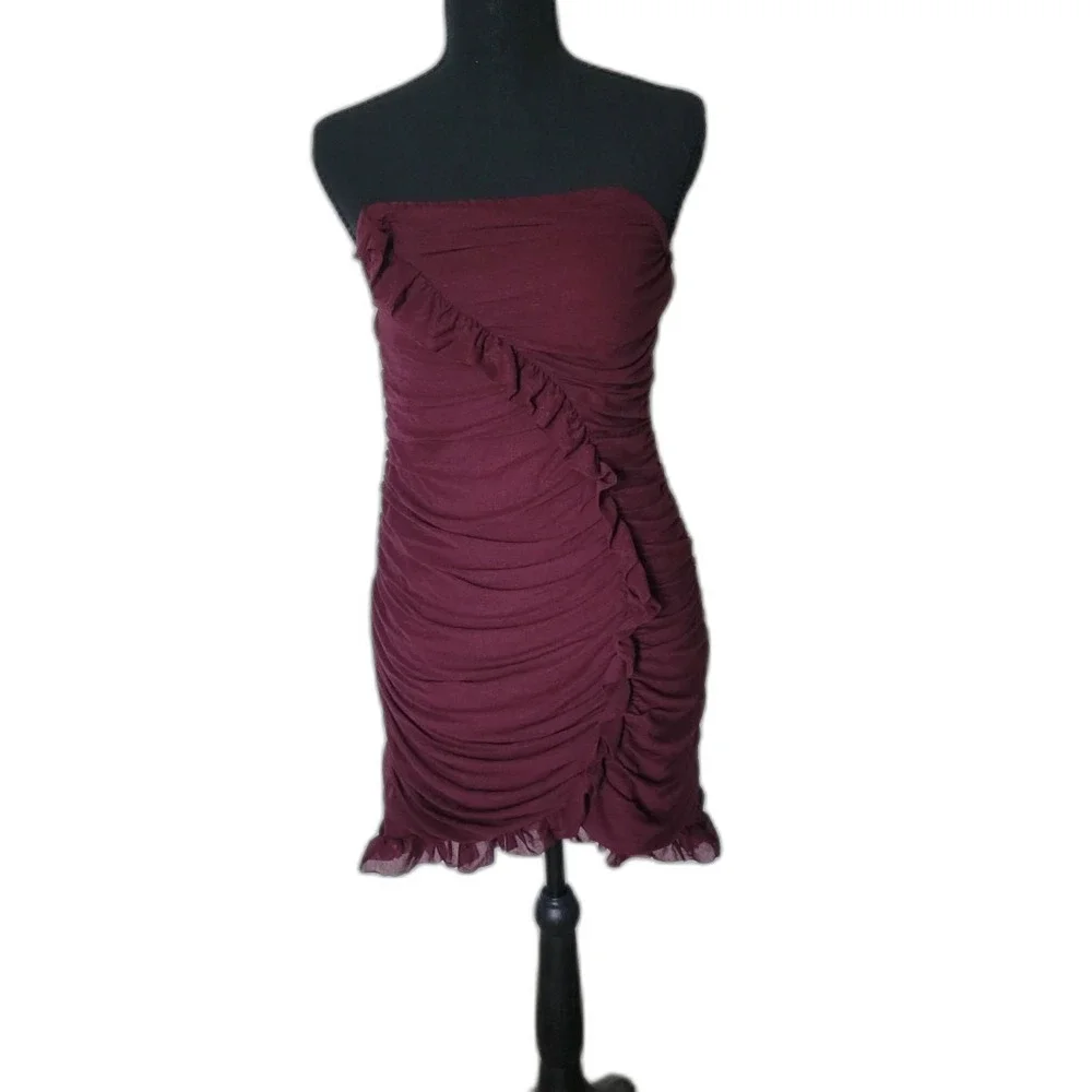 NWOT Wild-fable Women's Burgundy and Red Dress Size M